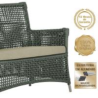 1 Sofá E Mesa Centro Igapó Alumínio Corda Náutica E7 Trama Verde