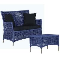 1 Sofá E Mesa Centro Igapó Alumínio Corda Náutica E12 Trama Azul - 7