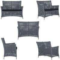 1 Sofá E Mesa Centro Igapó Alumínio Corda Náutica E12 Trama Prata - 3