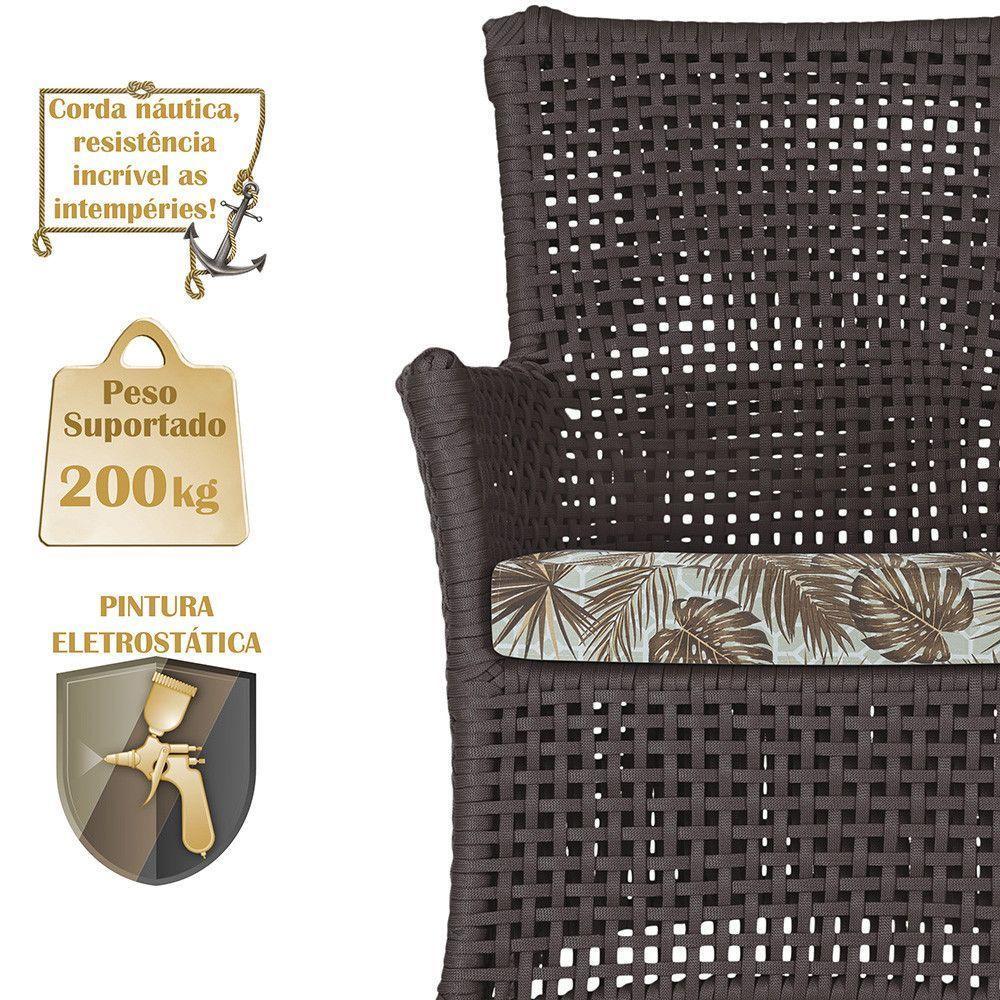 2 Sofás E Mesa Igapó Alumínio Fendi Corda Náutica E6 Trama Marrom - 4