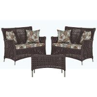 2 Sofás E Mesa Igapó Alumínio Fendi Corda Náutica E6 Trama Marrom - 1