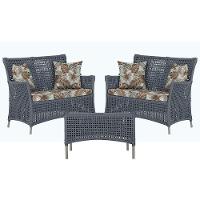 2 Sofás E Mesa Igapó Alumínio Fendi Corda Náutica E6 Trama Prata - 1