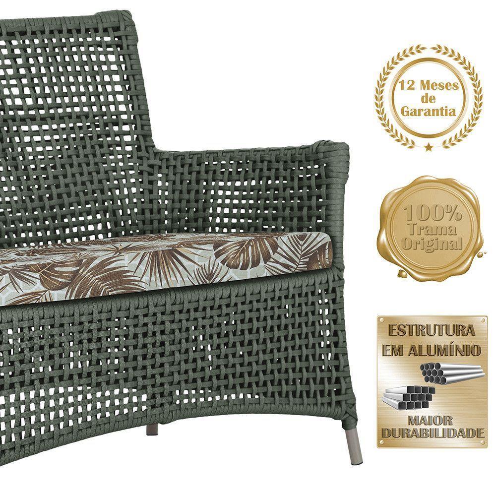 2 Sofás E Mesa Igapó Alumínio Fendi Corda Náutica E6 Trama Verde - 4