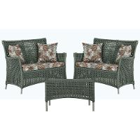 2 Sofás E Mesa Igapó Alumínio Fendi Corda Náutica E6 Trama Verde - 1