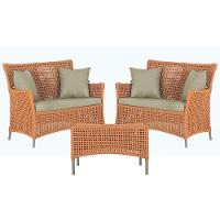 2 Sofás E Mesa Igapó Alumínio Fendi Corda Náutica E7 Trama Terra Cota - 1