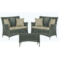 2 Sofás E Mesa Igapó Alumínio Fendi Corda Náutica E7 Trama Verde - 1