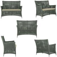 2 Sofás E Mesa Igapó Alumínio Fendi Corda Náutica E7 Trama Verde - 2