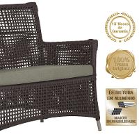 2 Sofás E Mesa Igapó Alumínio Fendi Corda Náutica E8 Trama Marrom - 5