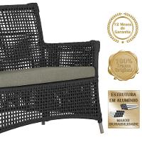 2 Sofás E Mesa Igapó Alumínio Fendi Corda Náutica E8 Trama Preto - 5