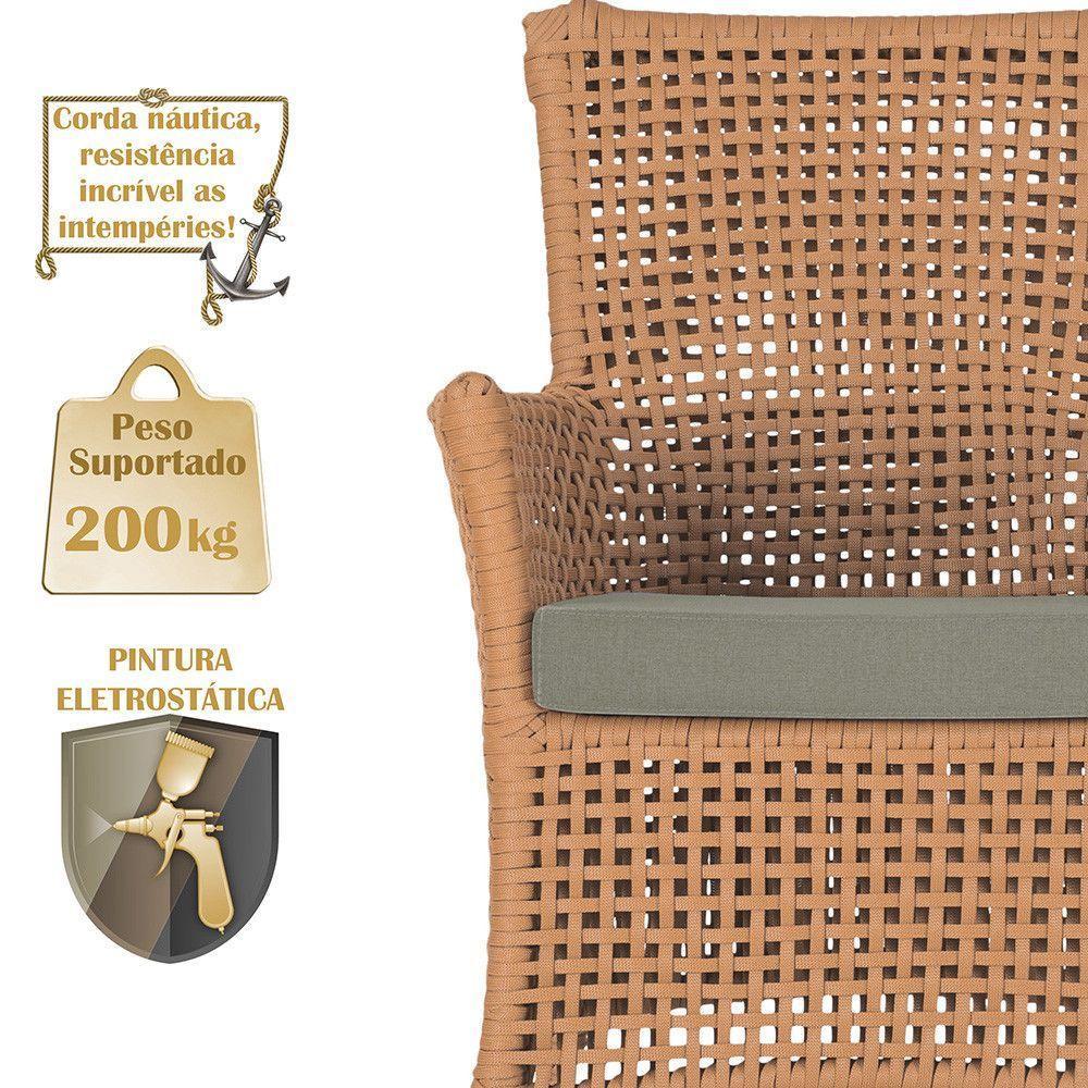 2 Sofás E Mesa Igapó Alumínio Fendi Corda Náutica E8 Trama Terra Cota - 4