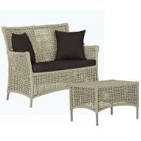 1 Sofá E Mesa Centro Igapó Alumínio Corda Náutica E9 Trama Rami - 1