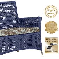 1 Sofá E Mesa Centro Igapó Alumínio Corda Náutica E6 Trama Azul - 5