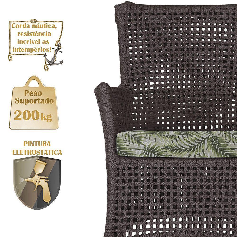 2 Sofás E Mesa Igapó Alumínio Fendi Corda Náutica E5 Trama Marrom - 4