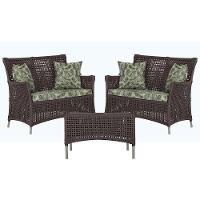 2 Sofás E Mesa Igapó Alumínio Fendi Corda Náutica E5 Trama Marrom - 1