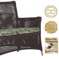 2 Sofás E Mesa Igapó Alumínio Fendi Corda Náutica E5 Trama Marrom - 5