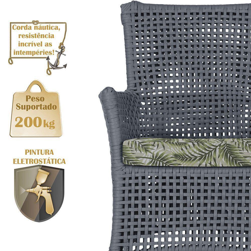 2 Sofás E Mesa Igapó Alumínio Fendi Corda Náutica E5 Trama Prata - 4