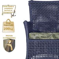 2 Sofás E Mesa Igapó Alumínio Fendi Corda Náutica E5 Trama Azul - 3