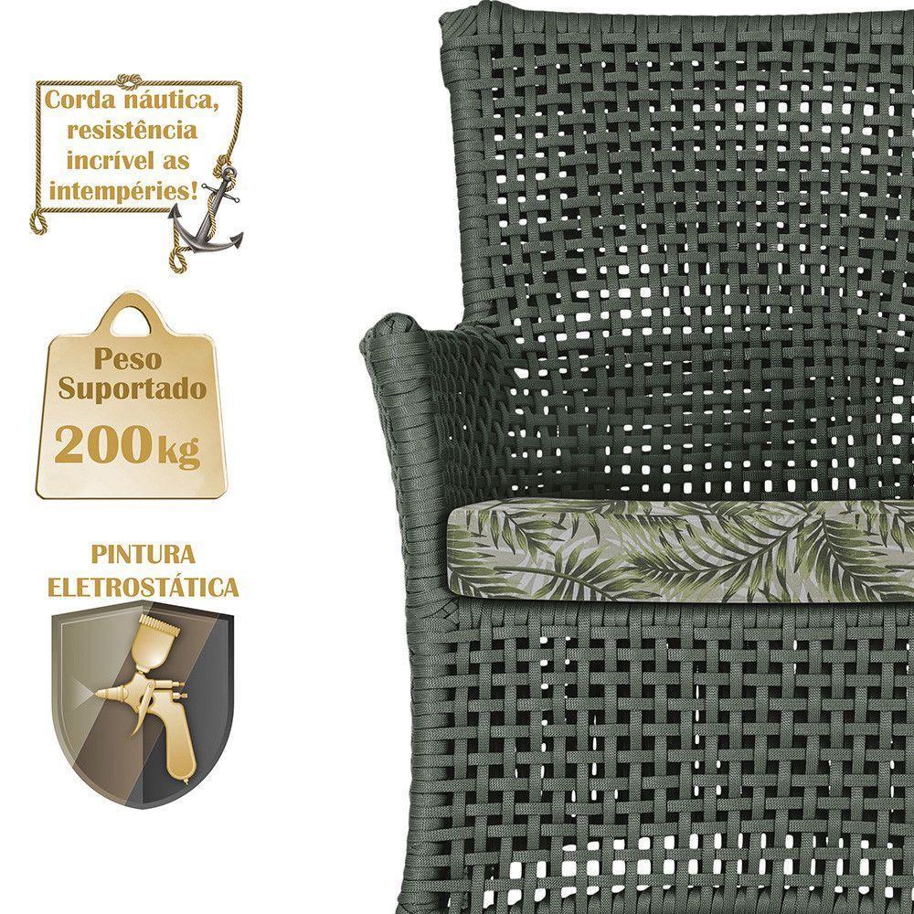 2 Sofás E Mesa Igapó Alumínio Fendi Corda Náutica E5 Trama Verde - 3