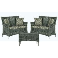 2 Sofás E Mesa Igapó Alumínio Fendi Corda Náutica E5 Trama Verde - 1