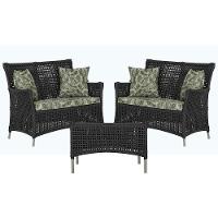 2 Sofás E Mesa Igapó Alumínio Fendi Corda Náutica E5 Trama Preto - 1