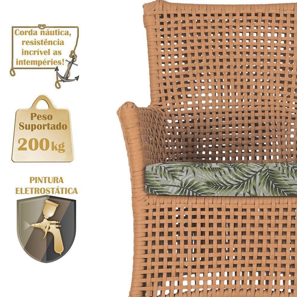 2 Sofás E Mesa Igapó Alumínio Fendi Corda Náutica E5 Trama Terra Cota - 4