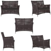 2 Sofás E Mesa Igapó Alumínio Fendi Corda Náutica E9 Trama Marrom - 3