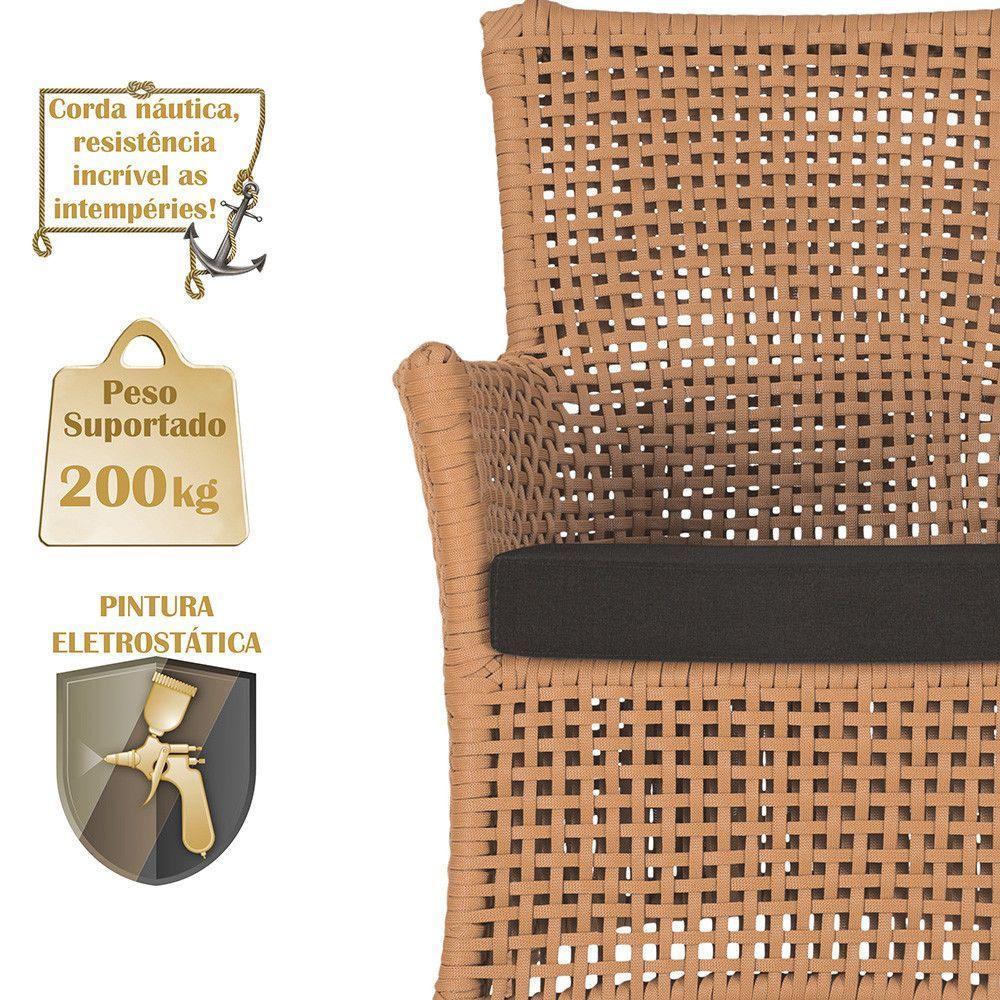 2 Sofás E Mesa Igapó Alumínio Fendi Corda Náutica E9 Trama Terra Cota - 4