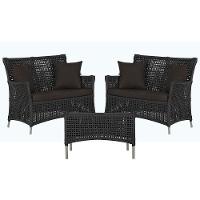 2 Sofás E Mesa Igapó Alumínio Fendi Corda Náutica E9 Trama Preto - 1