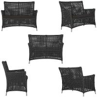 2 Sofás E Mesa Igapó Alumínio Fendi Corda Náutica E9 Trama Preto - 3