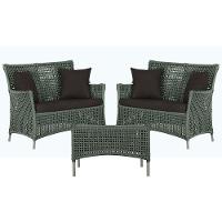 2 Sofás E Mesa Igapó Alumínio Fendi Corda Náutica E9 Trama Verde - 1