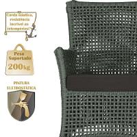 2 Sofás E Mesa Igapó Alumínio Fendi Corda Náutica E9 Trama Verde - 3