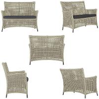 1 Sofá E Mesa Igapó Alumínio Preta Corda Náutica E11 Trama Rami - 3