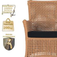 1 Sofá E Mesa Igapó Alumínio Preta Corda Náutica E12 Trama Terra Cota - 6