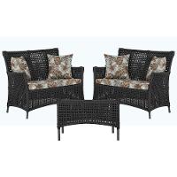 2 Sofás E Mesa Igapó Alumínio Preta Corda Náutica E6 Trama Preto - 1