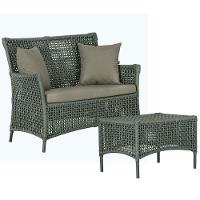 1 Sofá E Mesa Igapó Alumínio Preta Corda Náutica E8 Trama Verde - 1