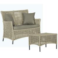 1 Sofá E Mesa Igapó Alumínio Preta Corda Náutica E8 Trama Rami - 1