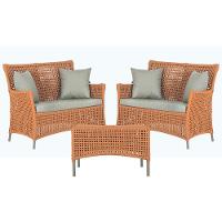 2 Sofás E Mesa Igapó Alumínio Fendi Corda Náutica E3 Trama Terra Cota - 1