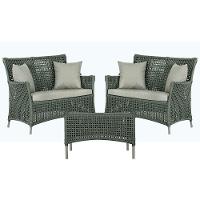 2 Sofás E Mesa Igapó Alumínio Fendi Corda Náutica E3 Trama Verde - 1