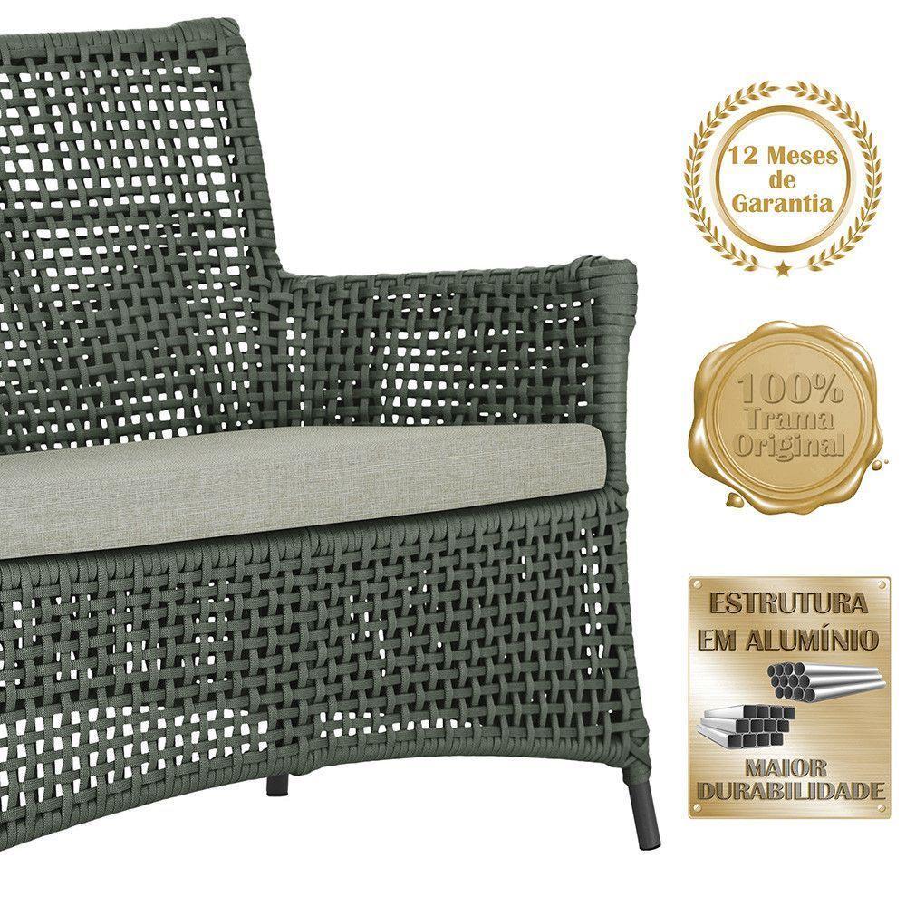 1 Sofá E Mesa Igapó Alumínio Preta Corda Náutica E3 Trama Verde - 4