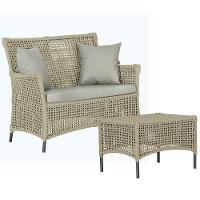 1 Sofá E Mesa Igapó Alumínio Preta Corda Náutica E3 Trama Rami - 1