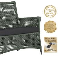 1 Sofá E Mesa Igapó Alumínio Preta Corda Náutica E11 Trama Verde