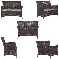 2 Sofás E Mesa Igapó Alumínio Marrom Corda Náutica E6 Trama Marrom - 2