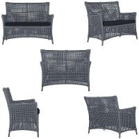 2 Sofás E Mesa Igapó Alumínio Marrom Corda Náutica E12 Trama Prata - 3