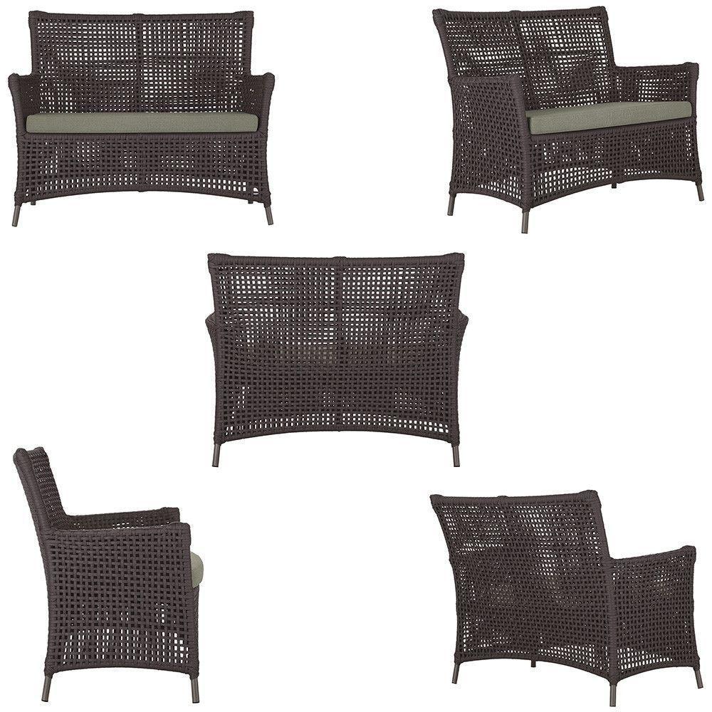 2 Sofás E Mesa Igapó Alumínio Marrom Corda Náutica E8 Trama Marrom - 3