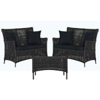 2 Sofás E Mesa Igapó Alumínio Marrom Corda Náutica E12 Trama Preto - 1