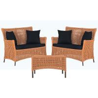 2 Sofás E Mesa Igapó Alumínio Marrom Corda Náutica E12 Trama Terra Cota - 2