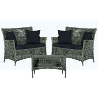 2 Sofás E Mesa Igapó Alumínio Marrom Corda Náutica E12 Trama Verde - 1