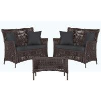 2 Sofás E Mesa Igapó Alumínio Marrom Corda Náutica E11 Trama Marrom - 1