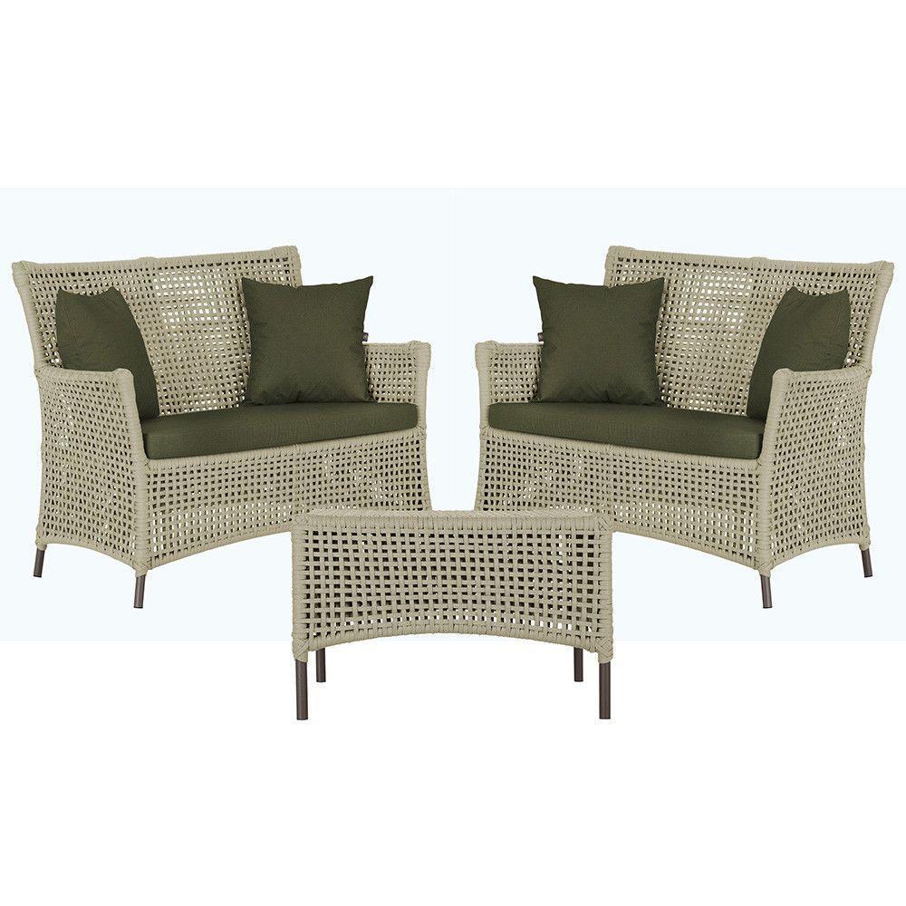 2 Sofás E Mesa Igapó Alumínio Marrom Corda Náutica E13 Trama Rami - 1