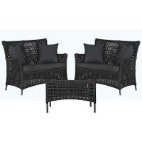 2 Sofás E Mesa Igapó Alumínio Marrom Corda Náutica E11 Trama Preto - 1